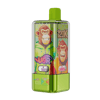 Bright green disposable energy drink bottle with a neon cap, featuring a colorful label with two cartoon monkeys in hoodies and the words Energy Drink and Blueberry Watermelon.