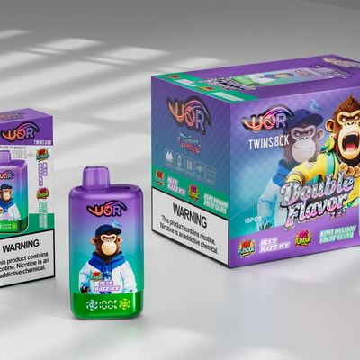 UOR 80k 2 in 1 - Blue Razz Ice & Kiwi Passion Fruit Guava-2