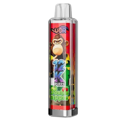 UOR Crystal 12K Disposable Vape with Screen 12000 Puffs Rechargeable Sleek Design with LED Display Double apple-2