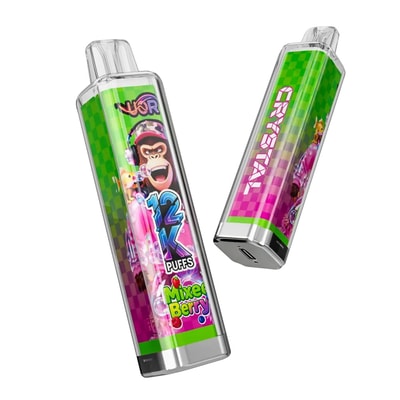 UOR Crystal 12K Disposable Vape with Screen 12000 Puffs Rechargeable Sleek Design with LED Display Mixed berry-1