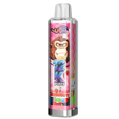 UOR Crystal 12K Disposable Vape with Screen 12000 Puffs Rechargeable Sleek Design with LED Display Strawberry ice-2