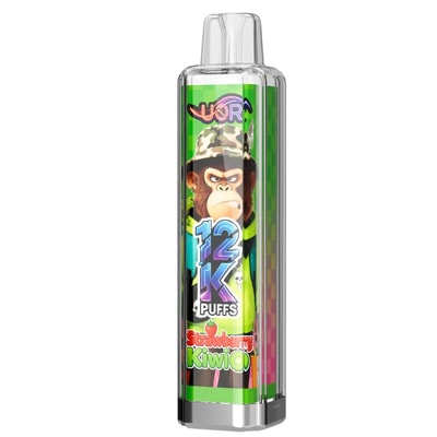UOR Crystal 12K Disposable Vape with Screen 12000 Puffs Rechargeable Sleek Design with LED Display Strawberry kiwi-2