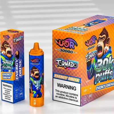 UOR Tornado 30K Puffs Disposable Vape with Screen 30000 Puffs Rechargeable LED Display for Battery & E-Liquid Energy Drink
